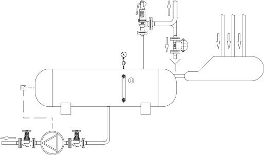 Fig. 6-22: Condensate vessel without a vent pipe